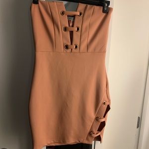 Peach tube top dress